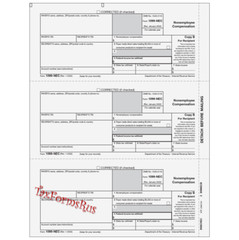 2022 IRS Tax Form 1099-NEC Laser 6 recipients+(1)1096 #NECS405 – 3UP 4pt NO Env