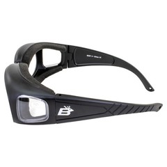Birdz Swallow Foam Padded Motorcycle Riding Glasses Black Frame Clear Lenses