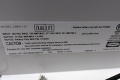 Dual-Lite LM66-12V 120VAC Input 12VDC Output Emergency Light
