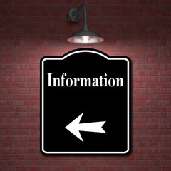 Information Left Arrow BLACK Aluminum Composite Sign