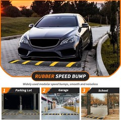 1PC 6ft Heavy Duty Rubber Speed Bump Cable Protector Ramp Stream Hump Driveway