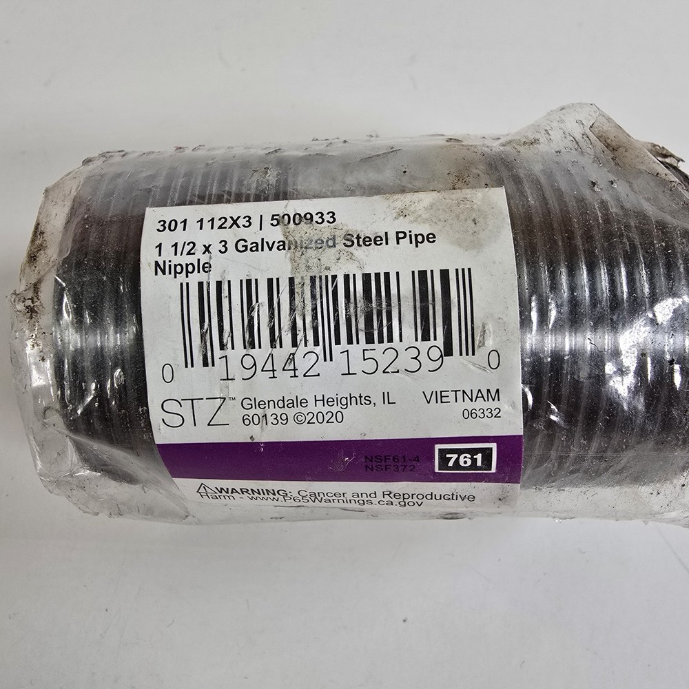 STZ 301 Galvanized Steel Pipe Nipple 1-1/2″ X 3″