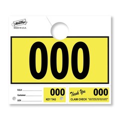 Versa-Tags Yellow 3-Part Dispatch Hang Tags, 1000 Count, 000-999 | Repair Sho…
