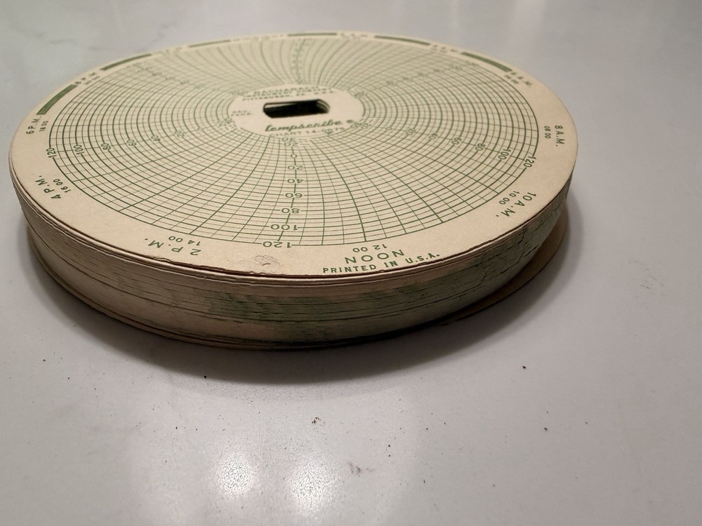 Vintage Bacharach Tempscribe 14-0075 Circular Temperature Charts Full