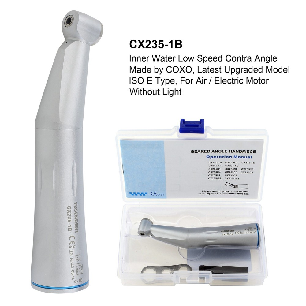 COXO Dental Low Speed Handpiece Contra Angle 1:1 Fiber Optic E Generator LED