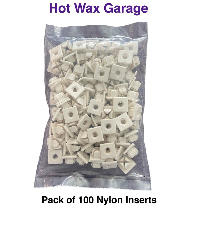 License Plate Screw Insert, Universal #14 White Plastic Nylon Nut (100 Pack)