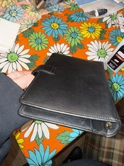 VTG Franklin Covey Black Compact Full Grain Nappa Genuine Leather 6 ring USA