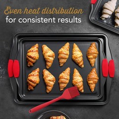 Eatex Nonstick Baking Sheet Set, 2-Piece 2 Piece Set Sorted, Black
