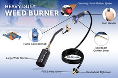 340,000 BTU Propane Torch Self Igniting with Turbo Blast Trigger and Flow Valve