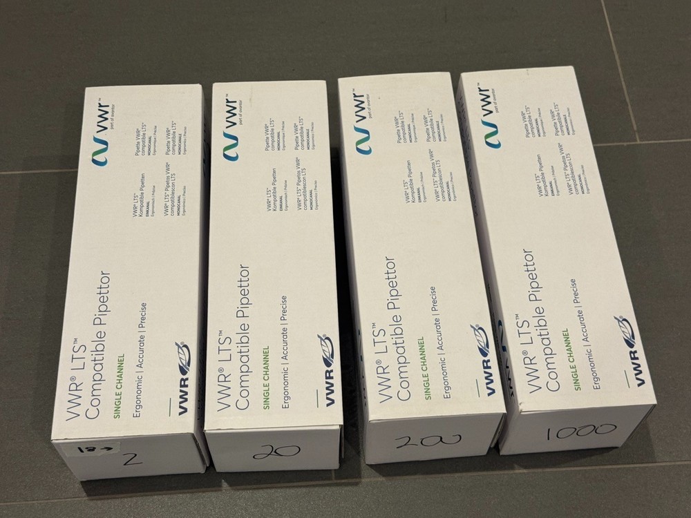 (4qty) VWR Ergonomic LTS Compatible Single Channel Pipettes Cat# 76335