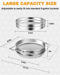 Stainless Steel Honey Strainer, Double Sieve Honey Filter, Honey Filters for …