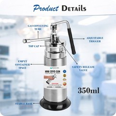 Professional Mini Cryo Can For Dermatology 350ML Liquid Nitrogen Sprayer Premium