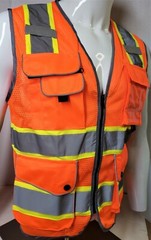 FX SAFETY VEST -Class 2 High Visibility Reflective Orange Safety Vest FXSV8