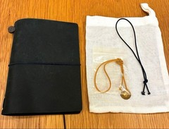 TRAVELER’S COMPANY Notebook Leather Cover Passport Size Blue Accessory set