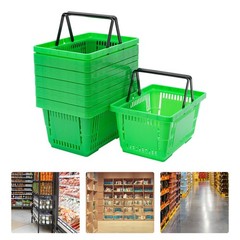 12PCS 28L Mesh Shopping Baskets with Handles Plastic Shopping Basket Portable