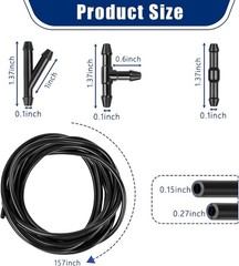 30 PCS Car Windshield Washer Hose Kit, 13.1Ft/4M Washer Fluid Hose, I-Type Y-Typ