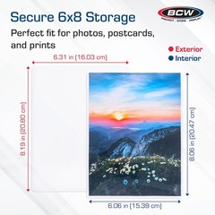 6×8 Toploaders for Photos | 25-Pack Clear Rigid PVC Protectors for Cards