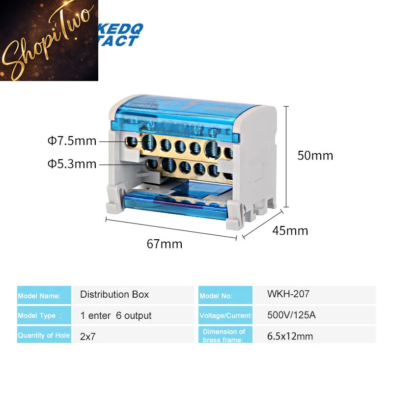 Din Rail Terminal Block WKH-207/211/215/407/411/415 Modular Distribution Block Sc
