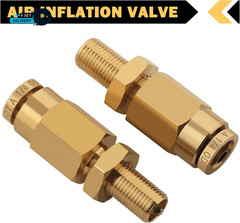 4 PCS 1/4″ Inflation Schrader Valve with Push to Connect for 1/4 Air Line Tubing