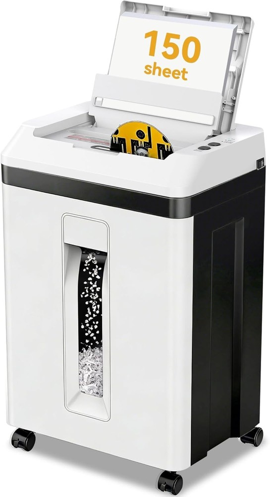 150 Sheet Paper Shredder Heavy Duty Micro Cut P5 60 Min Quiet