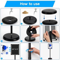 2 Pack Sign Holder Stand 8.5×11 Inch, Adjustable Floor Standing Sign Holder, …