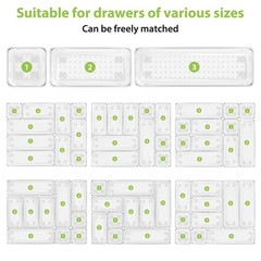 12 Piece Clear Drawer Organizer Set, 3 Sizes Bathroom Vanity Organizer Trays …