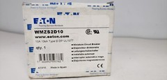 EATON WMZS2D10 (FAZ-D10-2) CIRCUIT BREAKER, 2P 10A 277/480VAC 10kA TYPE D, NIB