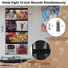 Vinyl Record Display Wall Mount Album Storage for 12 Inch Frame Display With …