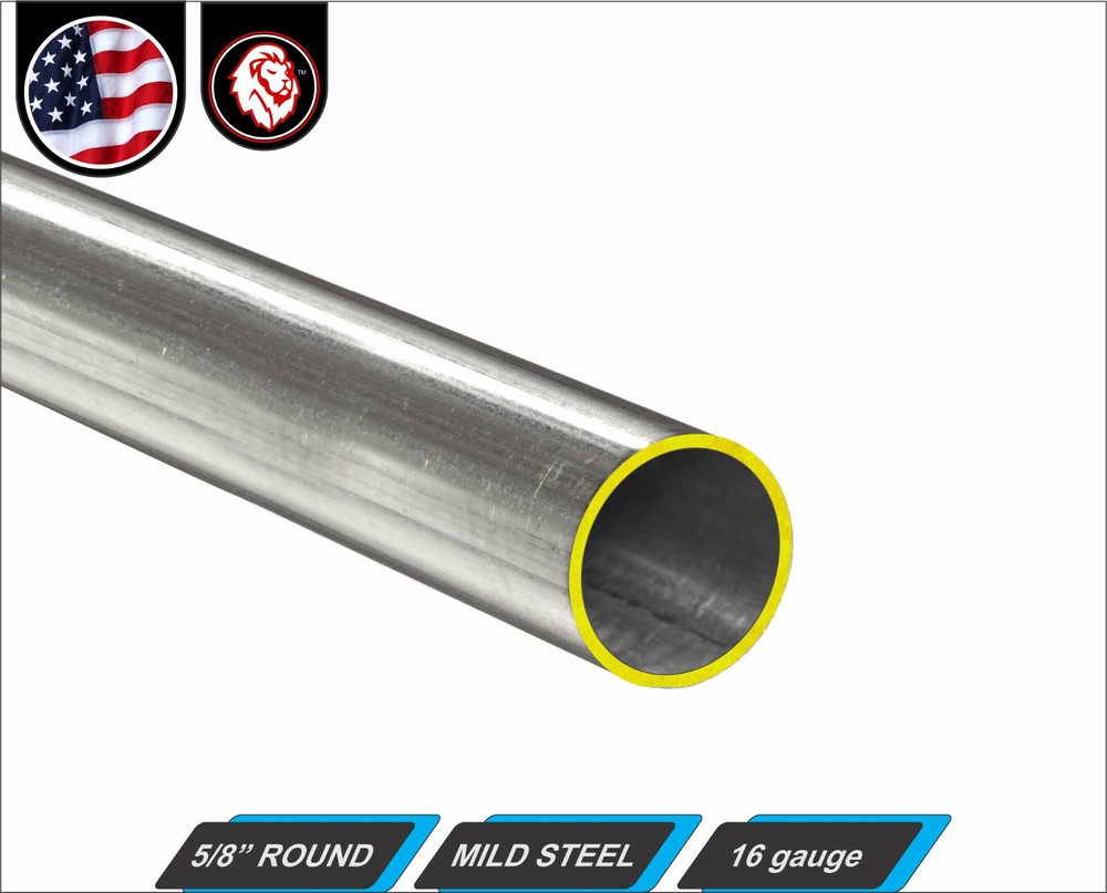 5/8″ Round Metal Tube – Mild Steel – 16 gauge – ERW – 48″ Long (4-ft) 