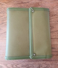 Franklin Covey ~ Green Classic Leather 7 Ring Planner ~ Excellent Pre-Owned