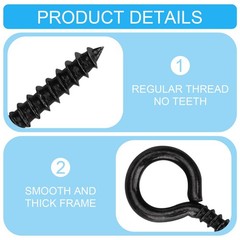 Aovchei Eye Screws, 300PCS 0.59 Inches Heavy Duty Metal Screw Hooks, Self Tap…