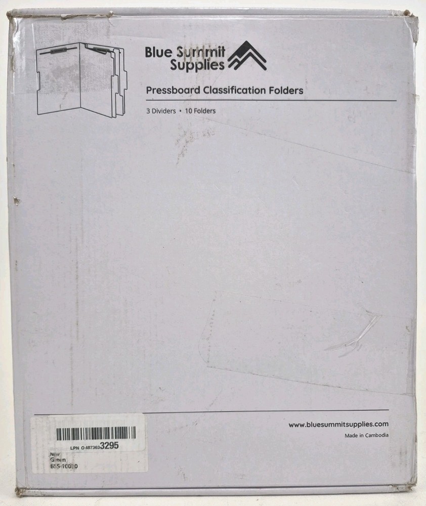 Blue Summit Supplies Pressboard Classification Folders Green 10 Pack Dividers