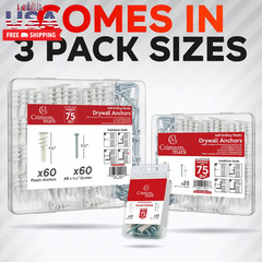 120Pcs #8 Self Drilling Drywall Anchors and Screws Kit #8 X 1-1/4”- Superb Wall