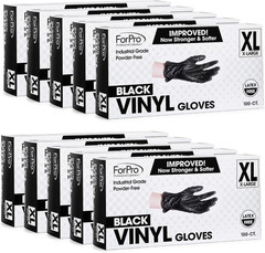 Forpro Disposable Vinyl Gloves, Industrial Grade, Powder & Latex Free, Non-Steri