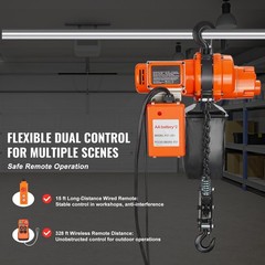 VEVOR Electric Chain Hoist Single Phase Crane Hoist 2200 lbs Load 20 ft Lifting