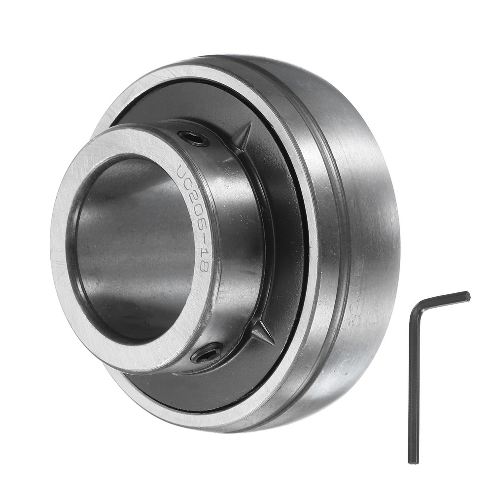 Ball Bearing Insert Chrome Steel Gcr15 UC206-18 Bore 1 1/8″ Set Screws