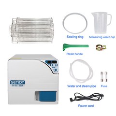 18L Class N Dental Autoclave Medical Steam Sterilizer Drying Function Wooden Box