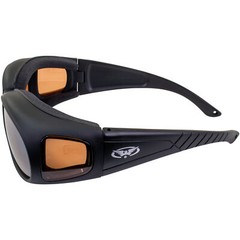 Global Vision Outfitter Safety Glasses Black Frames Anti-Fog Driving Mirror Lens