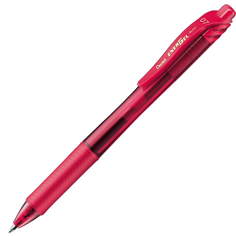Pentel EnerGel X BL107-B Gel Ink Ballpoint Pen, 0.7 Red, 10 Pieces red
