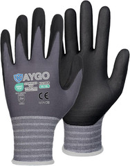 Safety Work Gloves Microfoam Nitrile Coated, 3 Pairs Kg18Nb,Seamless Knit