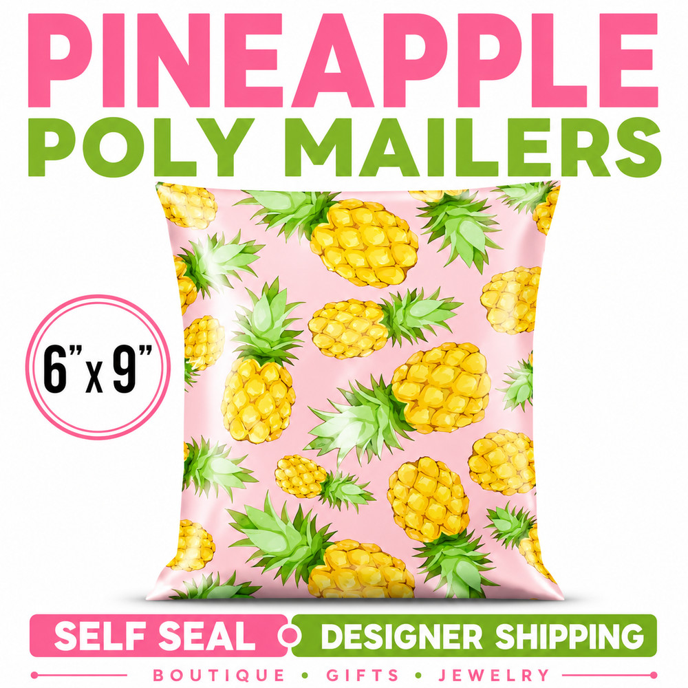 6×9 Pineapple Designer Poly Mailers Self Seal Shipping Bags Boutique