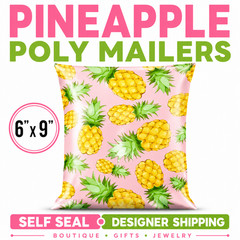 6×9 Pineapple Designer Poly Mailers Self Seal Shipping Bags Boutique