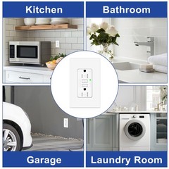 15AMP GFCI Outlet Receptacle Tamper Resistant – ETL Listed, White GFI TR WR GFCI