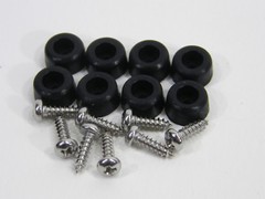 Extra Small 3/8″ DIA Rubber Bumpers with Stainless Steel Screws (Black or Clear)