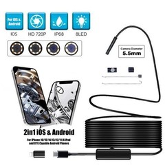 5.5MM/8MM Endoscope Camera 1920P HD Borescope Camera Cable For iPhone Samsung US