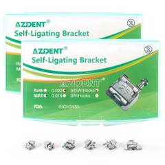 Dental Ortho MINI Self-Ligating Brackets 0.022 Roth/MBT345/3 Hooks Braces+ Tools