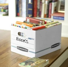 Bankers Box Basic Duty Letter/Legal Storage Box with Lids, White Color, 10 Pack