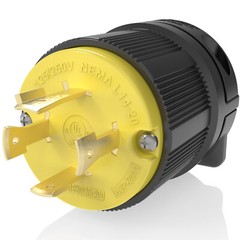 MALE L14-20P 220 POWER CORD END 4-PRONG TWIST LOCK GENERATOR PLUG 20A 125/250V
