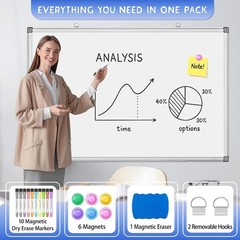 36 X 24 inches Magnetic Dry Erase Board with Aluminum Frame, Whiteboard