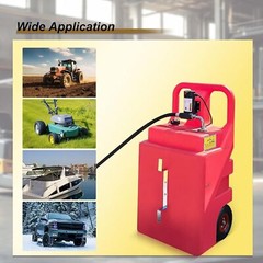 Heavy Duty Portable Fuel Tank w/ Top Handle 13ft Delivery Hose Oil Gun 32 Gallon